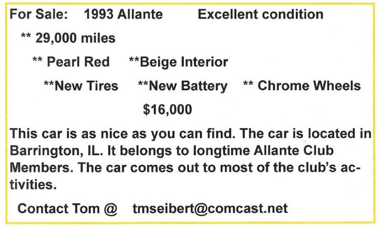 ADD Allante 1993 New 2